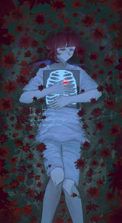 half body with bg